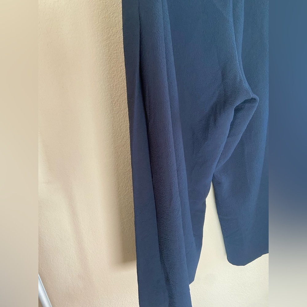 MM Lafleur Women’s crepe cropped Blue Wide-Leg Pants Sz 16 office business Plus - Picture 3 of 7
